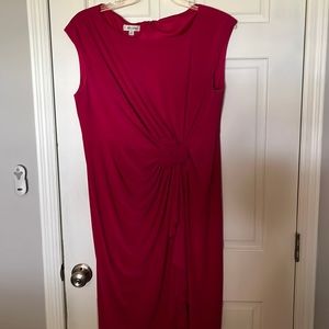 Size 14W, hot pink dress, mid legnth